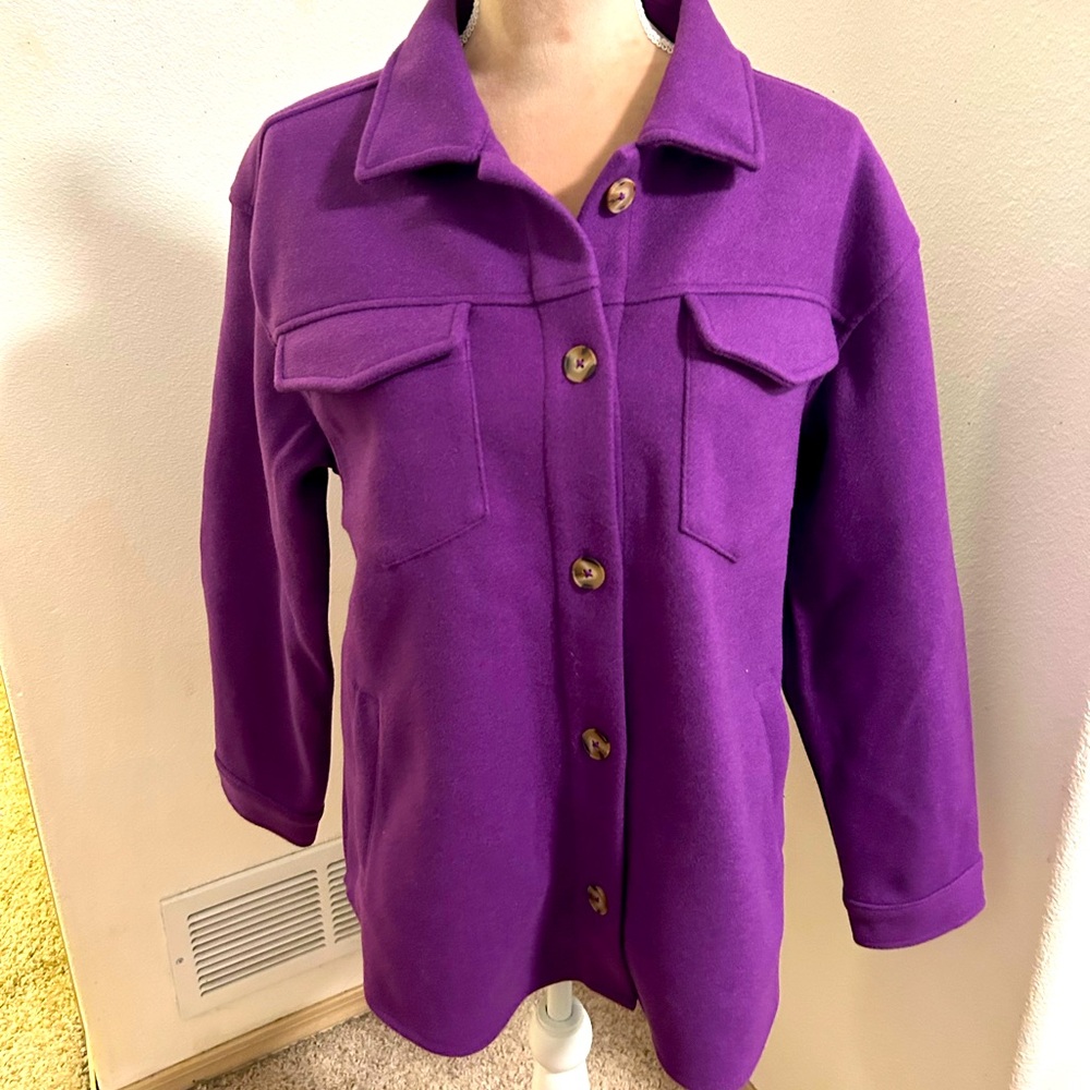 Iris button down purple